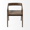 Nicholas Open Back Dining Arm Chair | Onyx Brown Wood, Dining Chair by Mercana, 20" length x 22" width x 30" height thumbnail 5