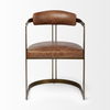 Hollyfield I Brown Leather Seat Gold Iron Frame Dining Chair thumbnail 2
