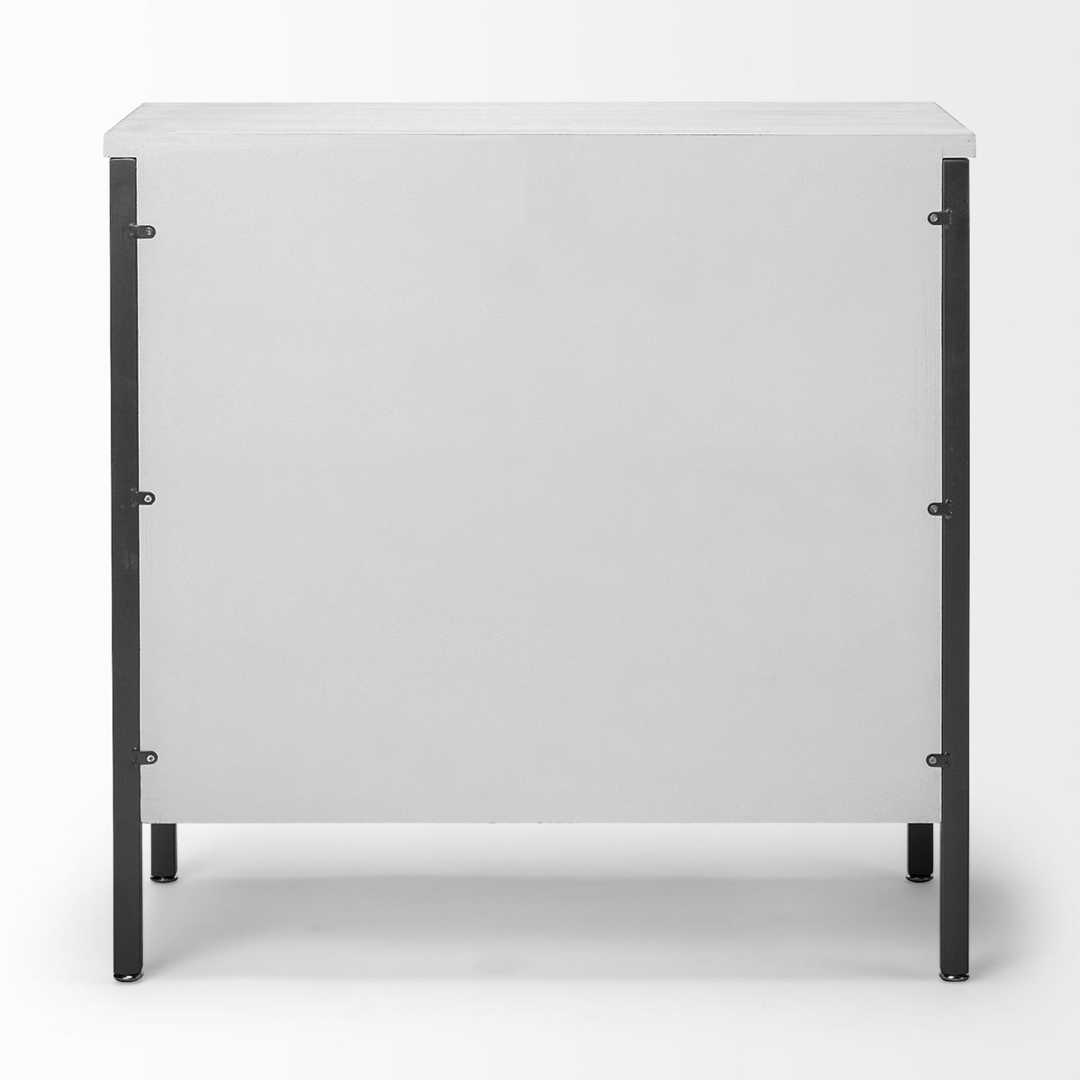Savannah White Fir Veneer with Gray Metal 2-Door Accent Cabinet, Cabinets & Chest by Mercana, 31.5" length x 15.75" width x 31.5" height View 6