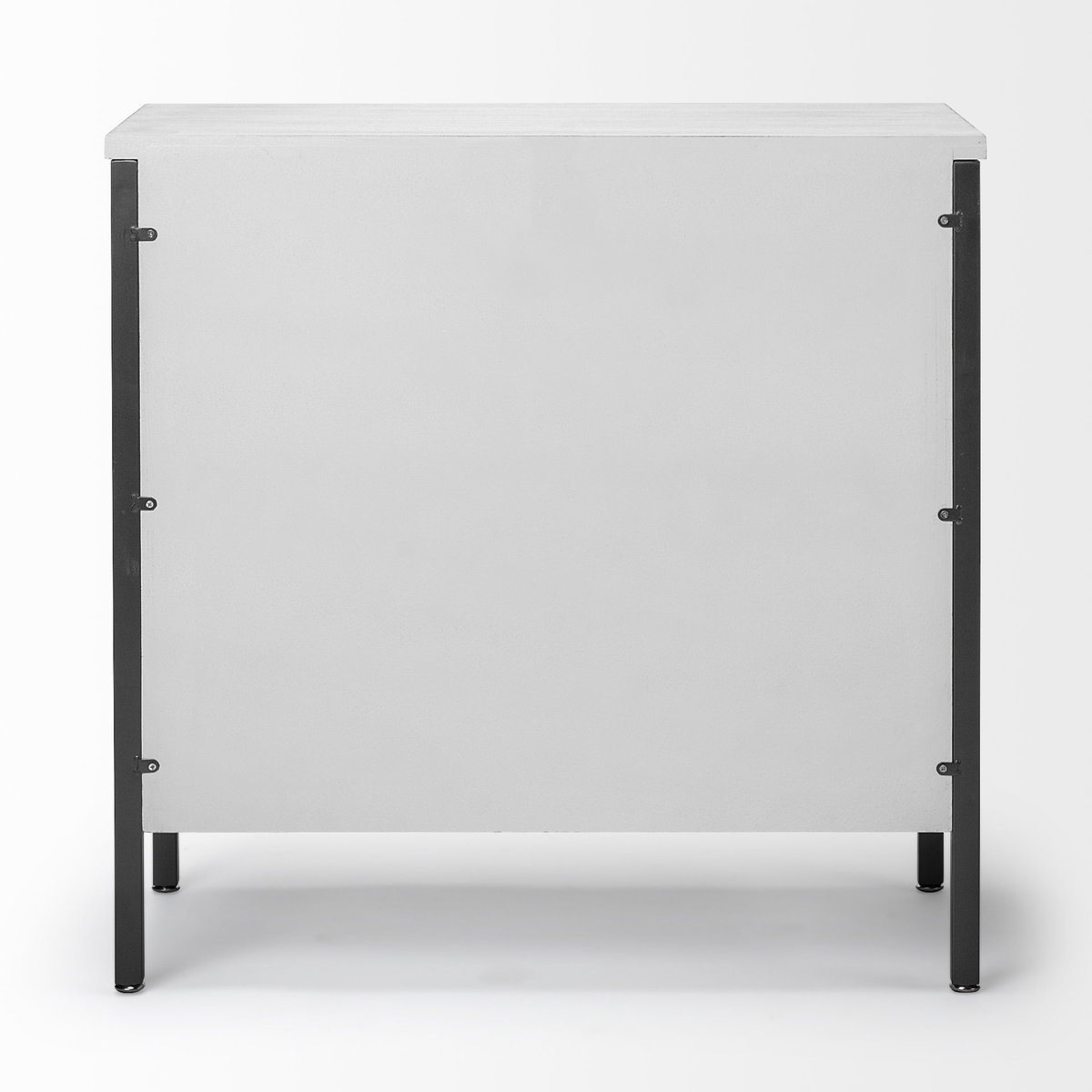 Savannah White Fir Veneer with Gray Metal 2-Door Accent Cabinet, Cabinets & Chest by Mercana, 31.5" length x 15.75" width x 31.5" height View 6