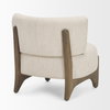 Vyra Dark Brown Wood with Cream Fabric Accent Chair, by Mercana, 26.97" length x 29.13" width x 27.55" height thumbnail 7