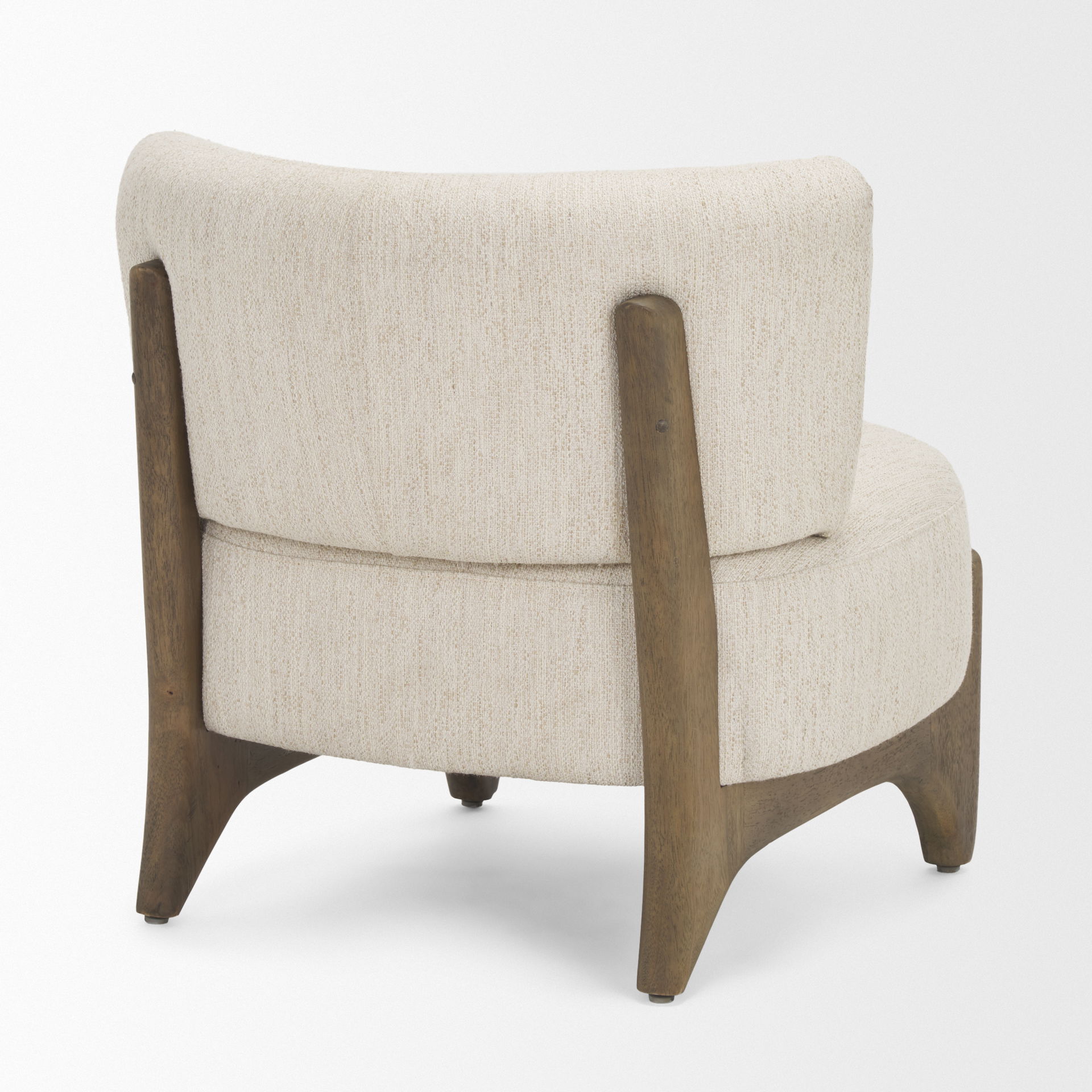 Vyra Dark Brown Wood with Cream Fabric Accent Chair large image 