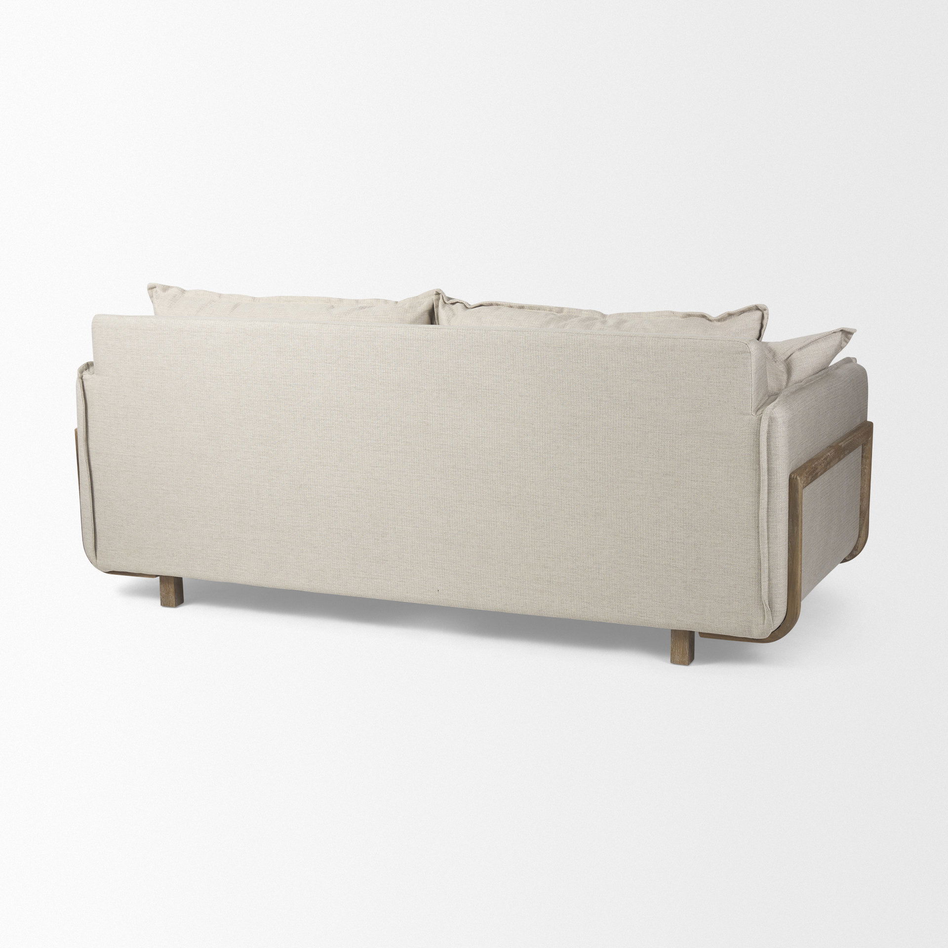Roy I 84' Beige Upholstered Three Seater Sofa large image 
