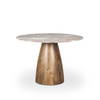 Allyson 42' Round Pedestal Dining Table | Savar Pink Marble & Brown Wood | Seats 4, by Mercana, 42" length x 42" width x 30" height thumbnail 5