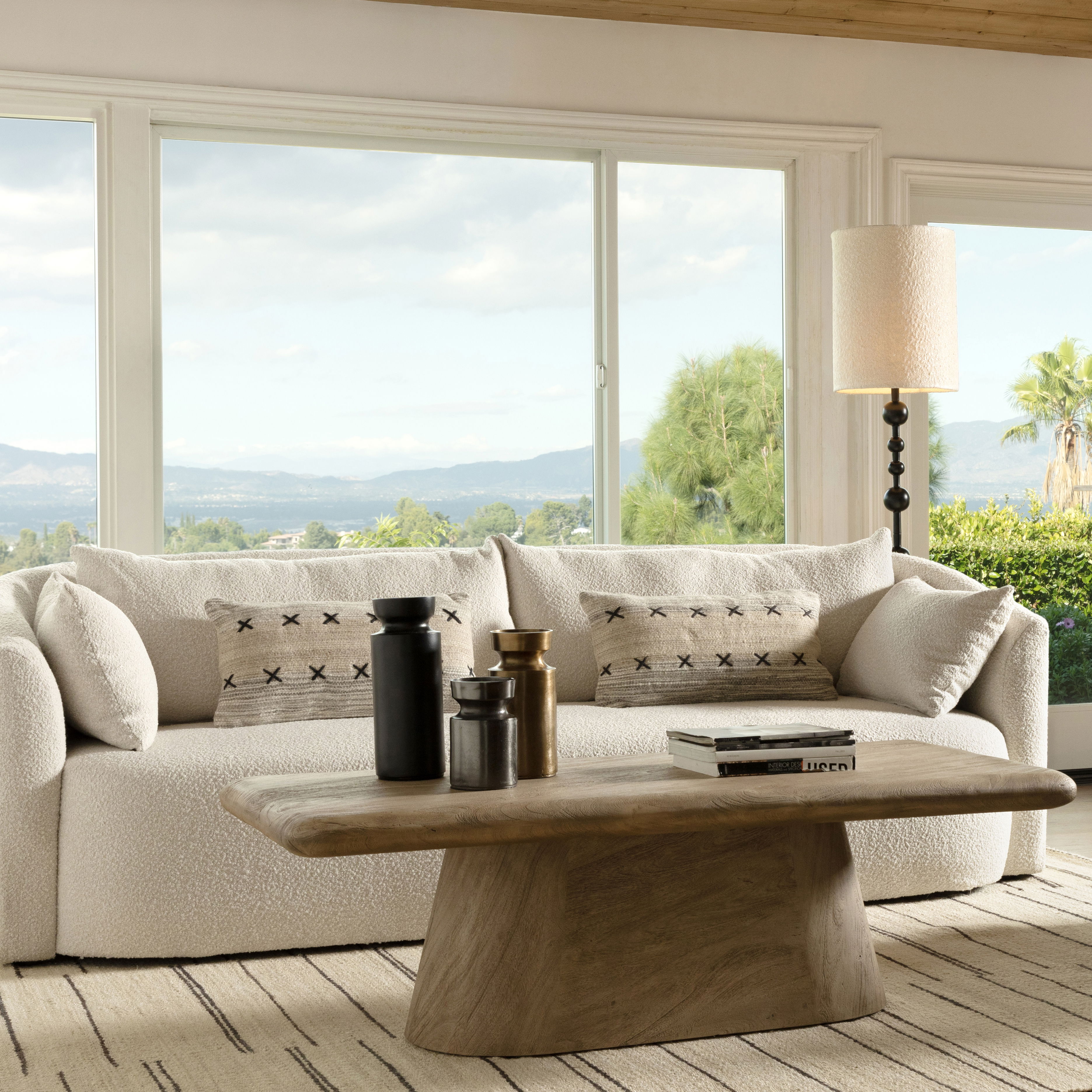 Marci Coffee Table Weathered Natural, by Dovetail, 58" width x 17.5" height x 27" depth View 5