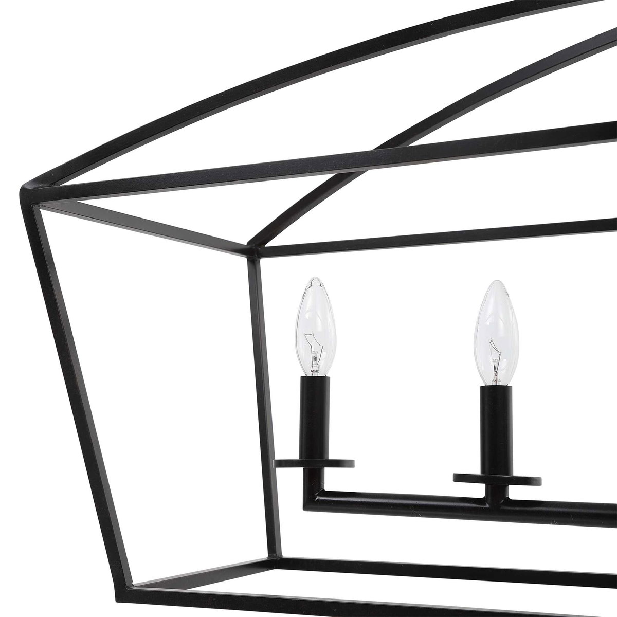 Clayton 6 Light Linear Chandelier, Linear Suspension by Uttermost, 42" width x 17.5" height x 13" depth View 4