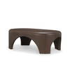 Shima Oval Dark Brown Wood with Arched Legs Coffee Table, by Mercana, 48" length x 28" width x 16" height thumbnail 1