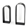 Boyer  Black Metal with Glass Set of Two Test Tube Decorative Objects, by Mercana, 5.12" length x 2.96" width x 12.01" height thumbnail 1