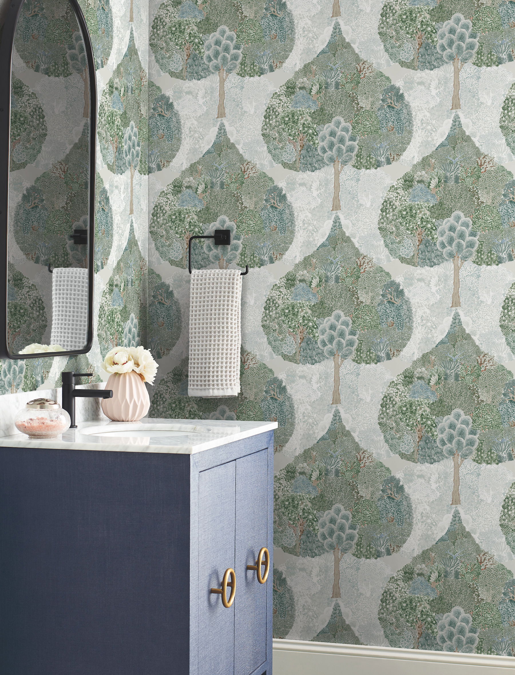 Mystic Forest Green & Teal Wallpaper Mystic Forest Green & Teal Wallpaper large image