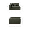 Rue Left Arm Facing Chair Deep Green, Sectional Sofa by Moe's Home, 47.6" width x 23.6" height x 41" depth thumbnail 11