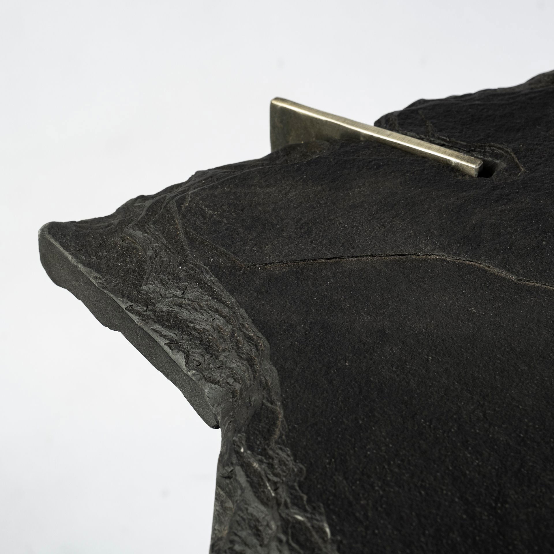 Shale III 50L x 20W Black Live-Edge Slate and Iron Console Table, by Mercana, 50" length x 19.5" width x 30.5" height View 9