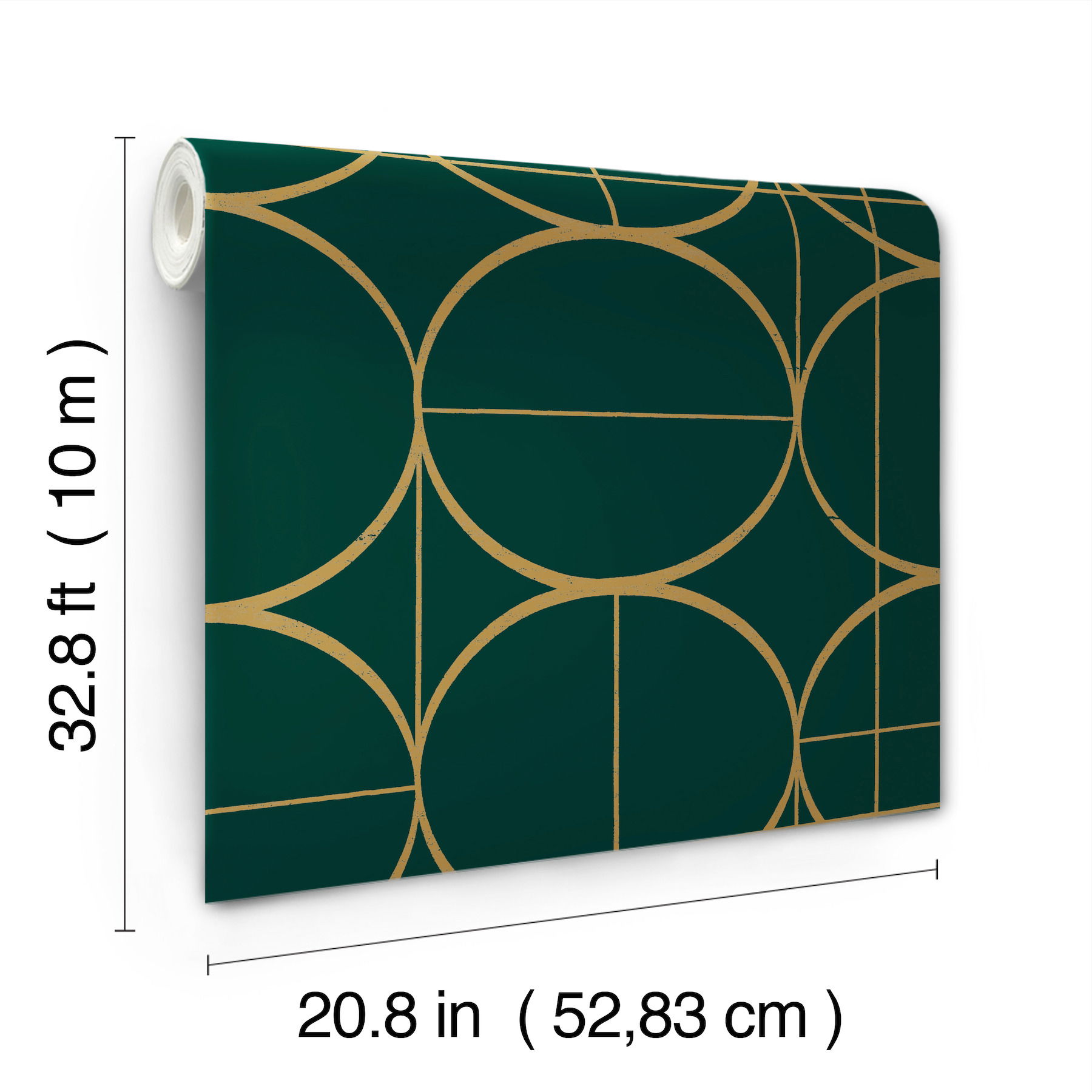 Sun Circles Emerald & Gold Wallpaper Sun Circles Emerald & Gold Wallpaper large image