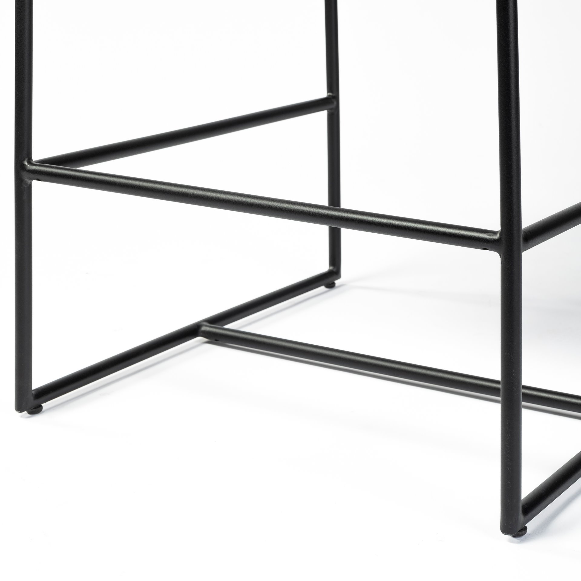 Stamford 36' Total Height Black Leather Seat with Wood Back, Metal Frame Counter Stool large image 