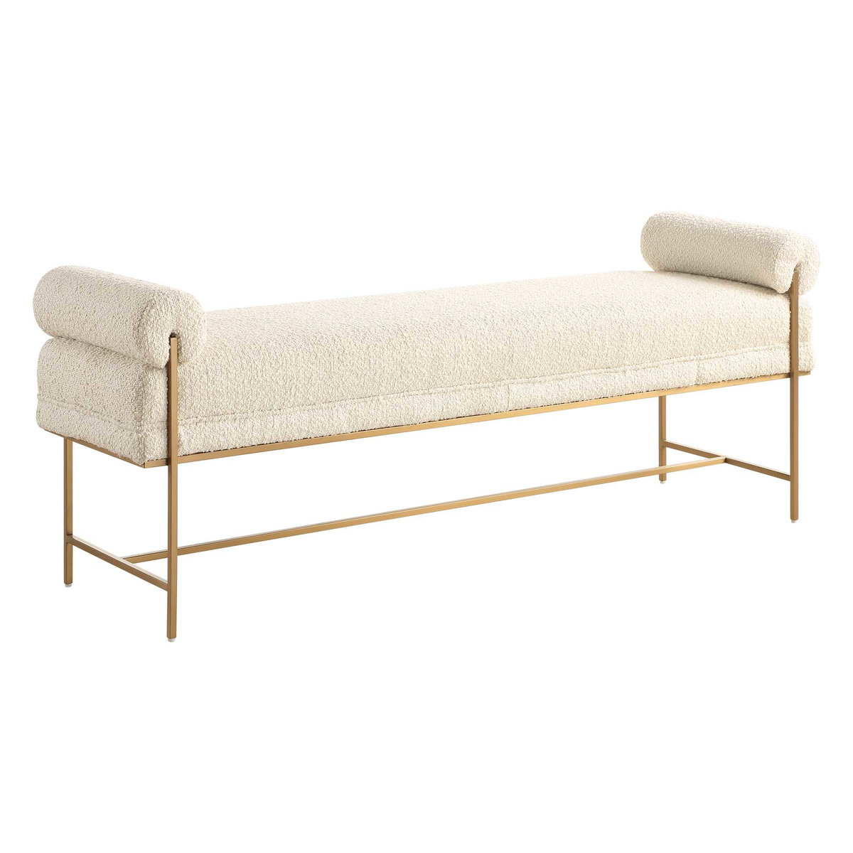 Bolster Pearl White Bench, Benche by Uttermost, 60.5" width x 23" height x 16" depth View 5