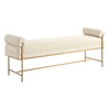 Bolster Pearl White Bench, Benche by Uttermost, 60.5" width x 23" height x 16" depth thumbnail 5