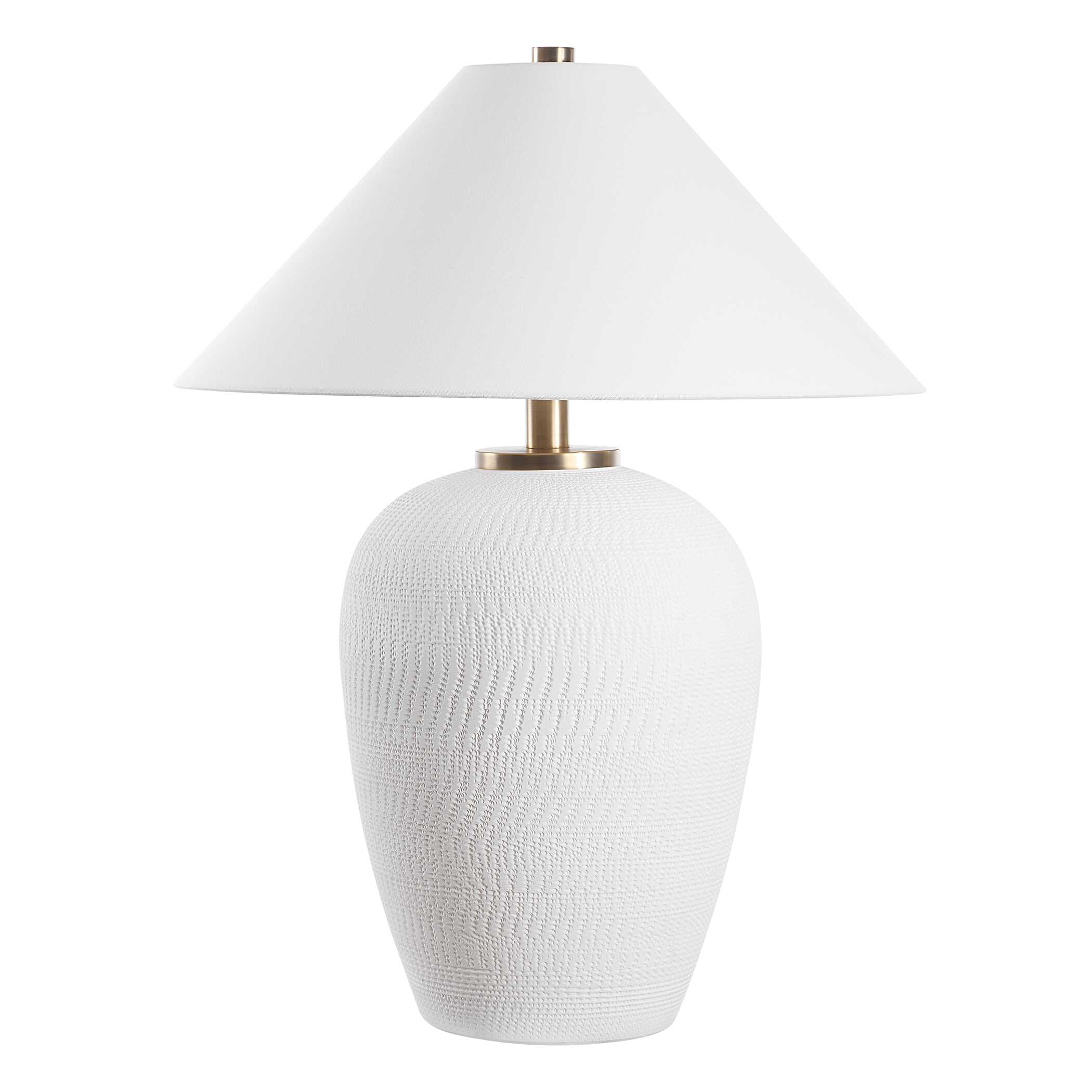 Merriton Matt White Table Lamp, by Uttermost, 25" width x 33" height x 25" depth View 5