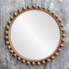 Cyra Wood Beaded Round Mirror, by Uttermost, 3'8" width x 3'8" height x 2.5" depth thumbnail 6