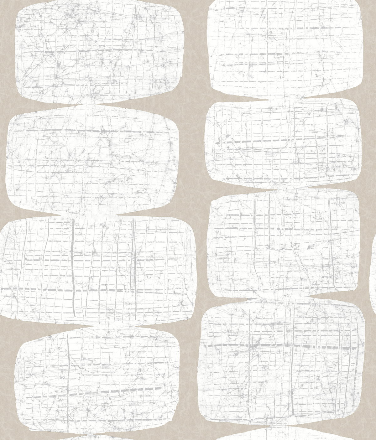 Mid-Century Beads White Peel & Stick Wallpaper, by York Wall, 18' length x 1'8.5" width x 0.02" depth