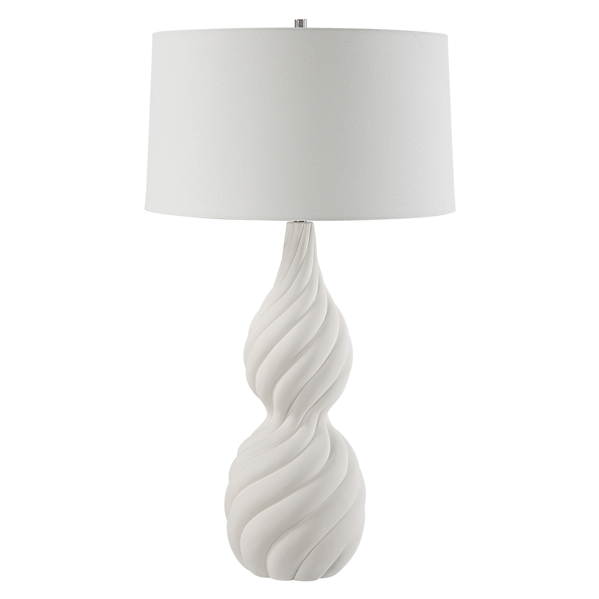 Twisted Swirl White Table Lamp large image 