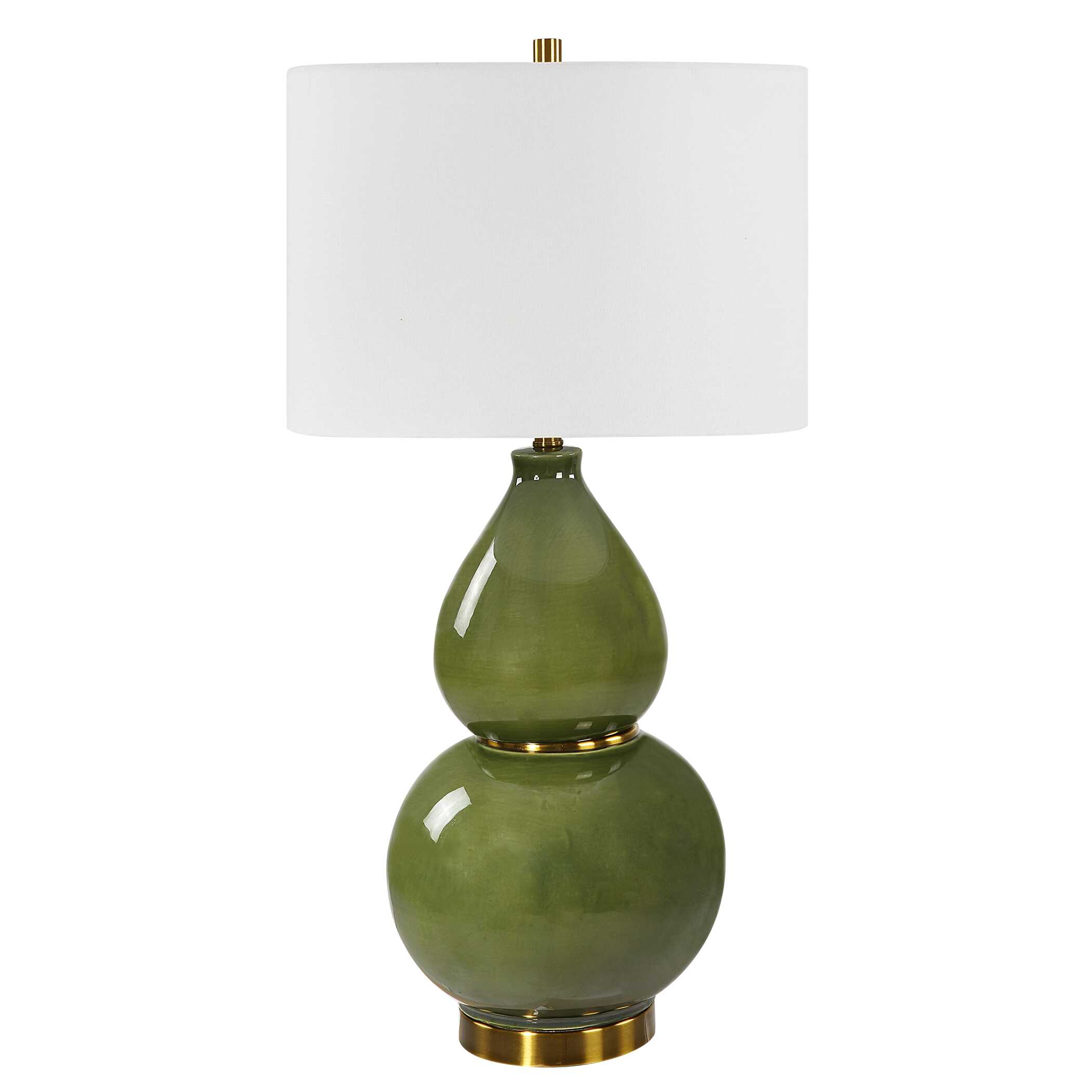 Gourd Green Table Lamp, by Uttermost, 16" width x 30.5" height x 16" depth View 5