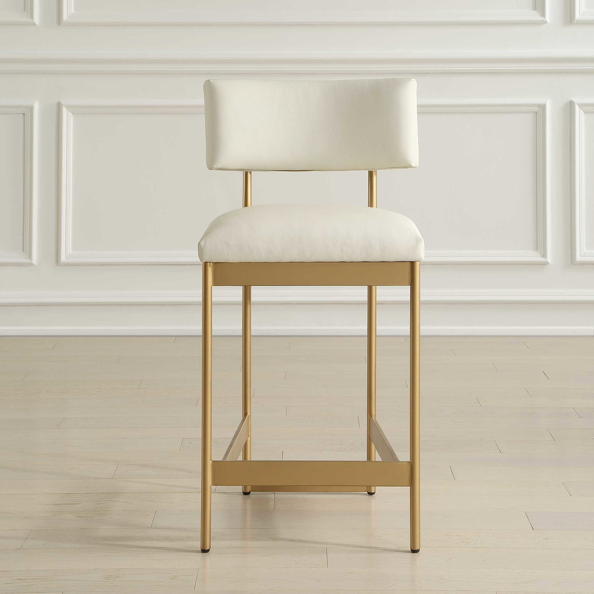 Apsley Gold Counter Stool, Counter & Bar Stool by Uttermost, 18" width x 36.75" height x 22.5" depth View 2
