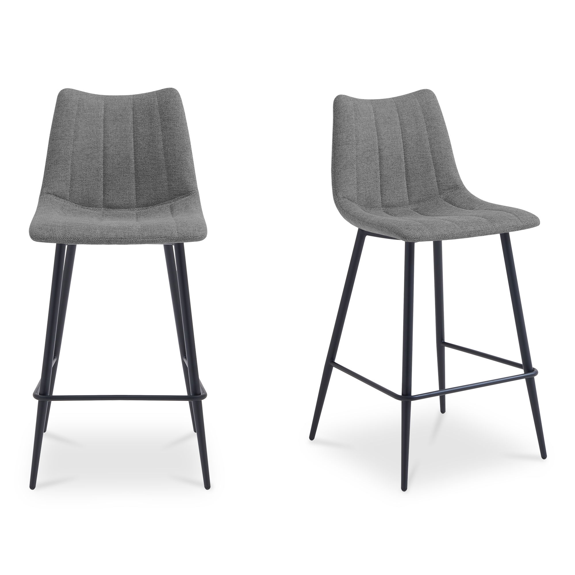 Alibi Bar Stool Dark Grey-set Of Two, Counter & Bar Stool by Moe's Home, 17.7" width x 40.9" height x 20" depth View 1
