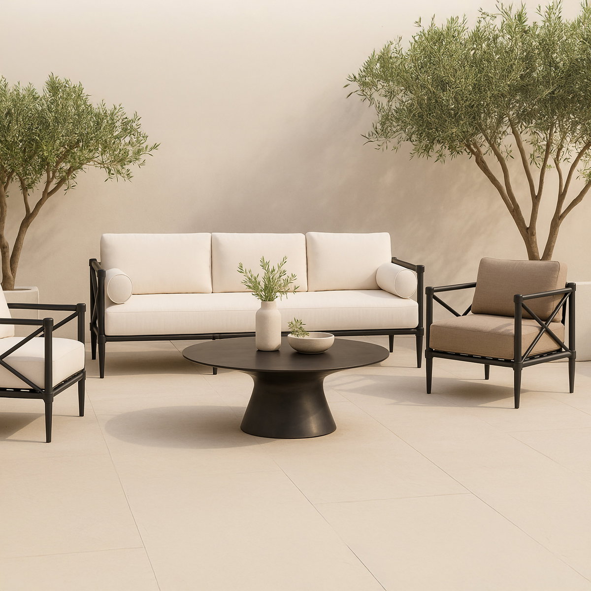 Bardo Outdoor Coffee Table Deep Bronze, Outdoor Table by Moe's Home, 3'4" width x 1'3.5" height x 3'4" depth View 7