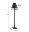 Pilot Black Buffet Lamp, Table Lamp by Uttermost, 10" width x 36.5" height x 10" depth thumbnail 3