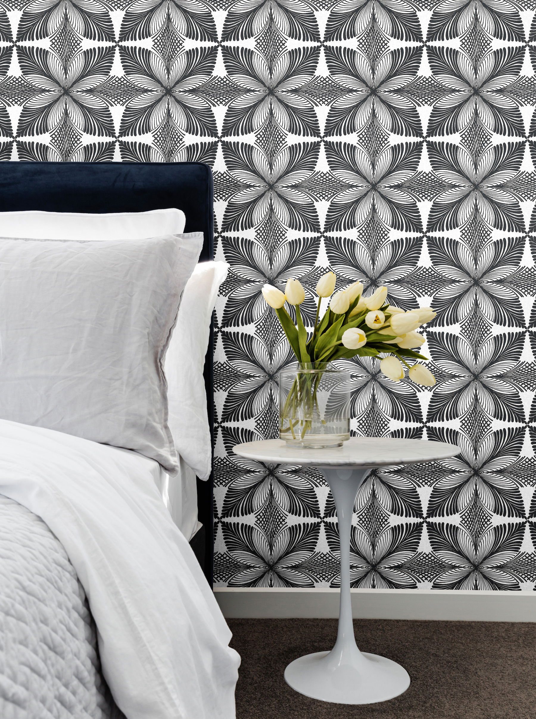 Roulettes Cream & Black Wallpaper, by York Wall, 27' length x 2'3" width x 0.02" depth View 3