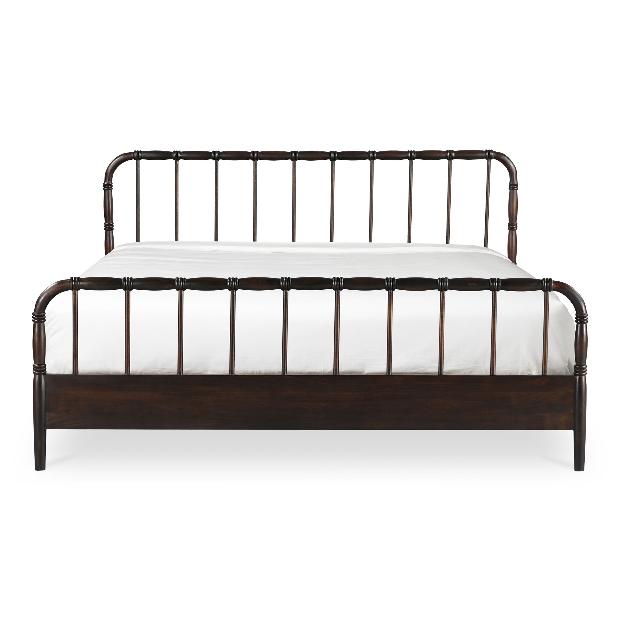 Vivian Queen Bed Dark Brown, by Moe's Home, 63.95" width x 45" height x 84.45" depth View 1