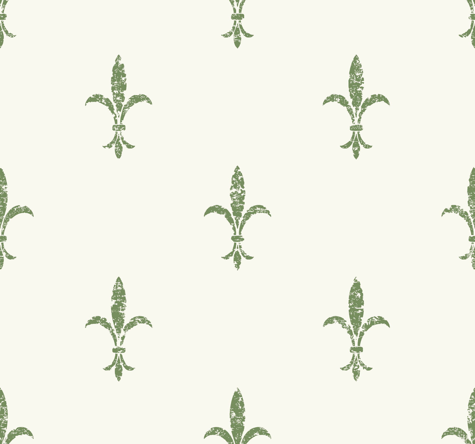 Fleur De Lis White & Green Wallpaper, by York Wall, 27' length x 2'3" width x 0.02" depth View 1