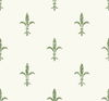 Fleur De Lis White & Green Wallpaper, by York Wall, 27' length x 2'3" width x 0.02" depth thumbnail 1
