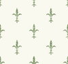 Fleur De Lis White & Green Wallpaper, by York Wall, 27' length x 2'3" width x 0.02" depth thumbnail