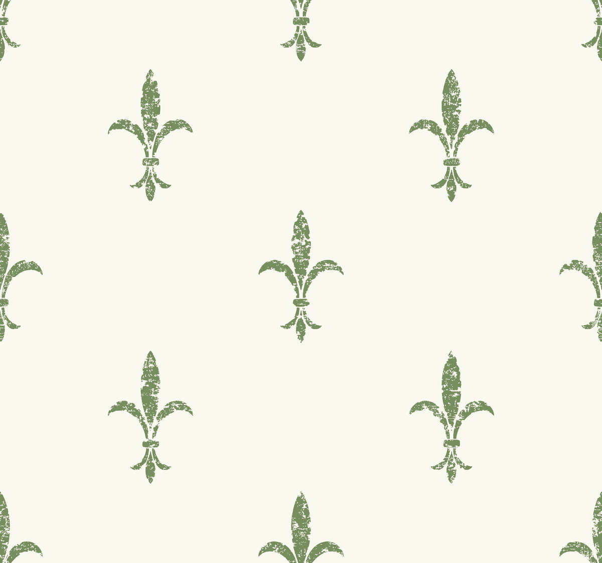 Fleur De Lis White & Green Wallpaper, by York Wall, 27' length x 2'3" width x 0.02" depth