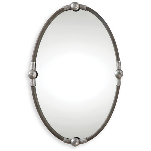 Carrick Black Oval Mirror