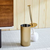 Online Designer Bathroom Caspian Bath Toilet Brush Holder, Antique Brass