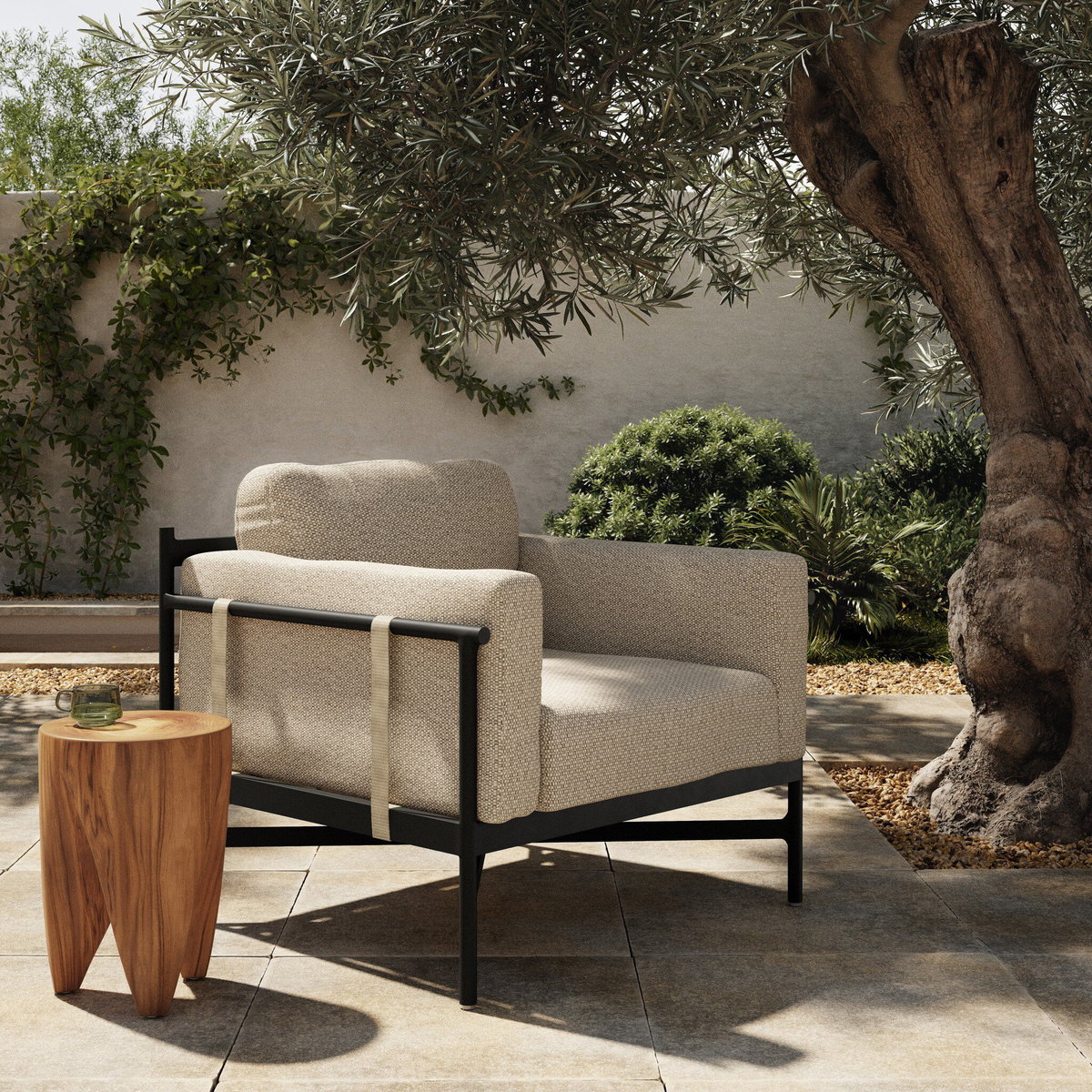 Hearst Outdoor Chair, by Four Hands, 2'11" width x 2'6.75" height x 2'9.25" depth View 4