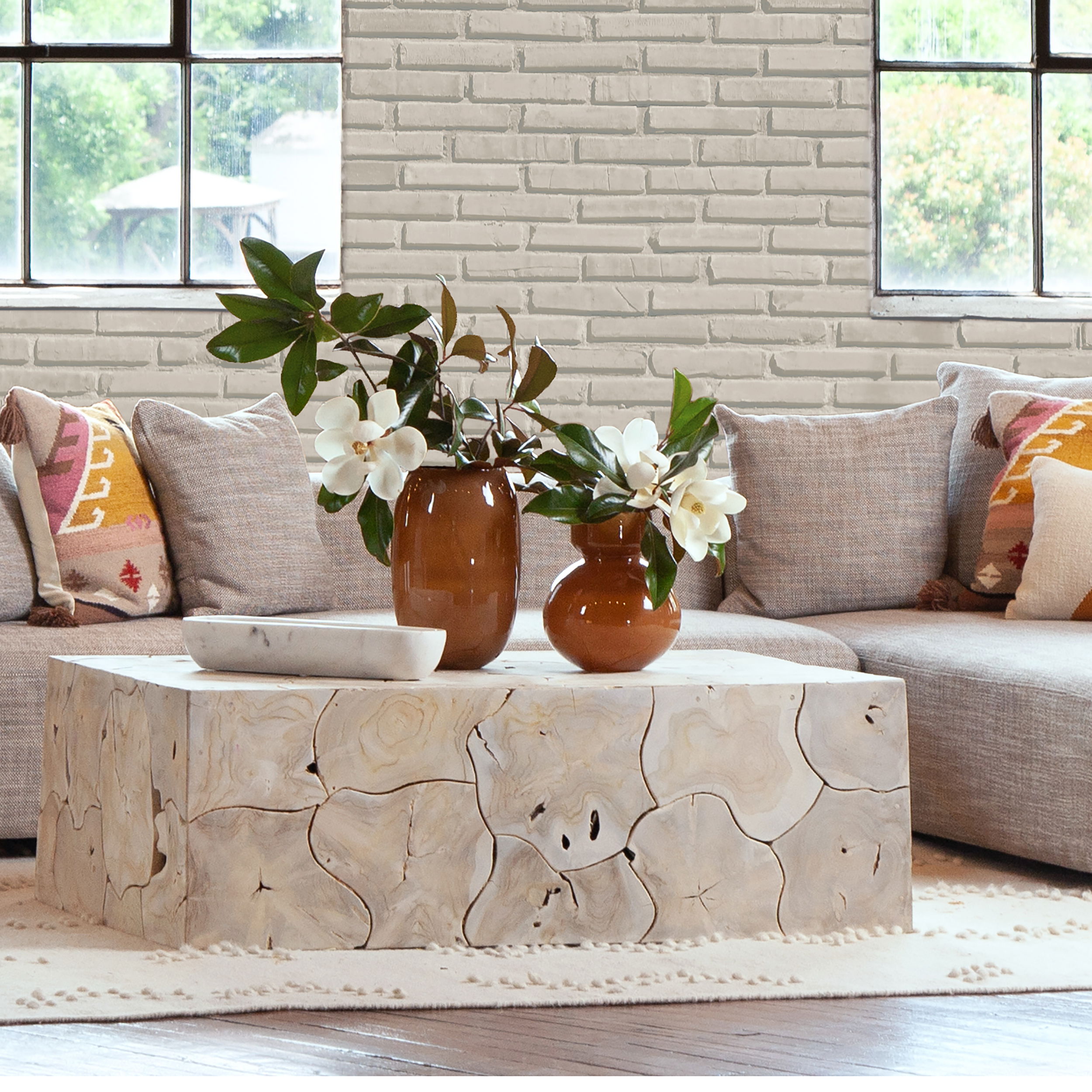 Briar Coffee Table Blch, by Dovetail, 47" width x 16" height x 31" depth View 5