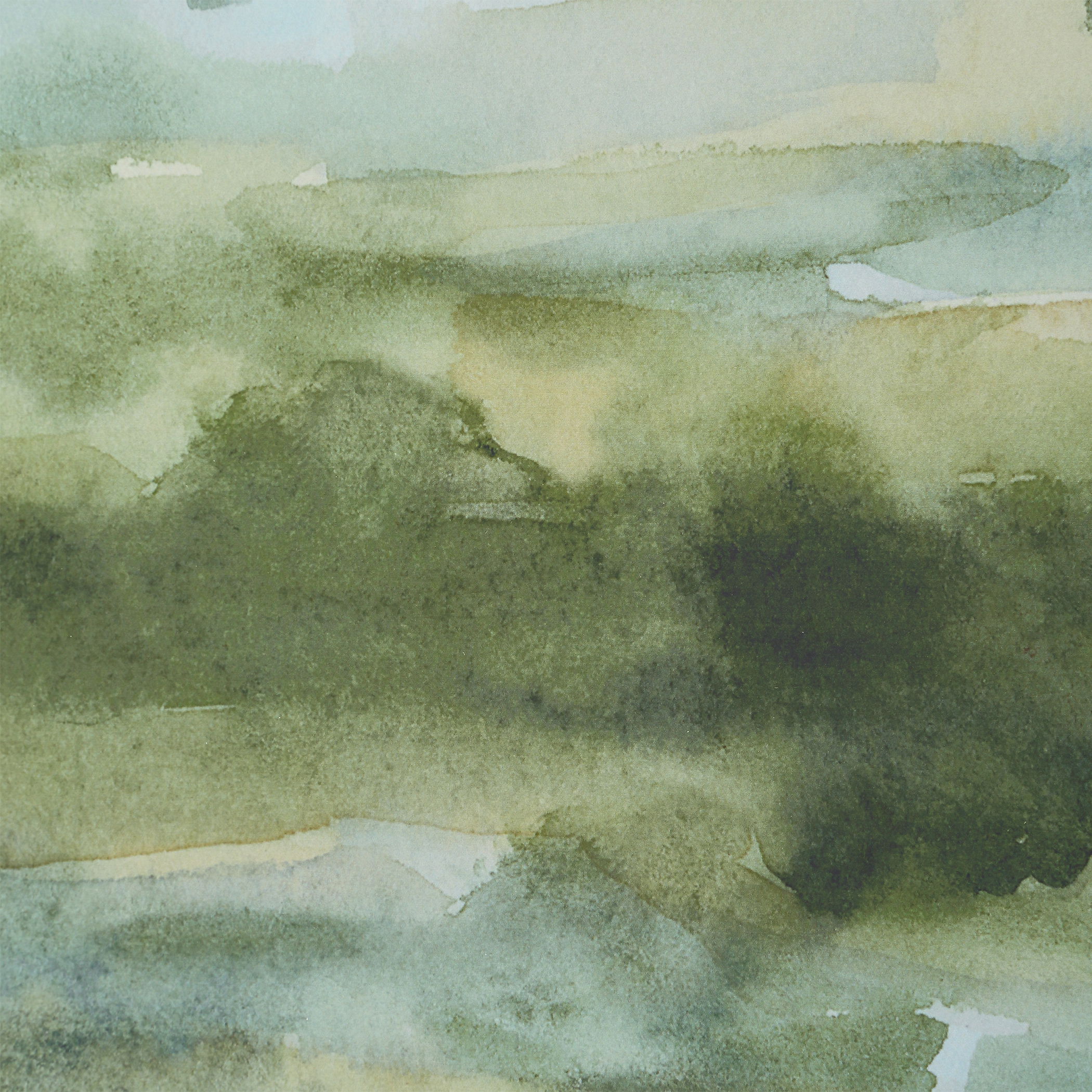 Soft Sage Abstract Landscape Prints Set/2 large image 