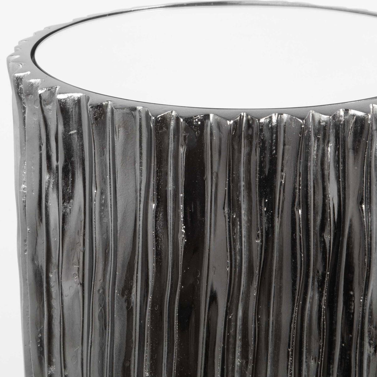 Echo Modern Nickel Drink Table, Side & End Table by Uttermost, 10.5" width x 22.75" height x 10.5" depth View 6