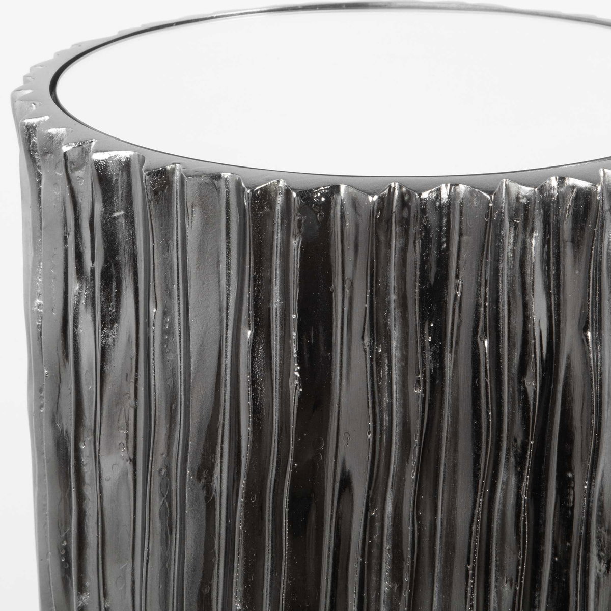 Echo Modern Nickel Drink Table, Side & End Table by Uttermost, 10.5" width x 22.75" height x 10.5" depth View 6