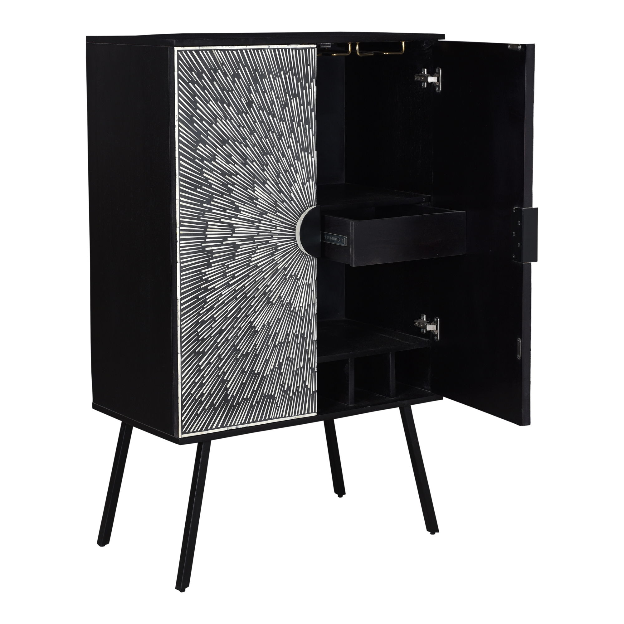 Sunburst Wine Cabinet Black large image 