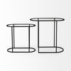 Celine 24.2 L x 12.6 W x 22.4 H Set of Two Black/Silver Metal and Glass Nesting Accent Tables, Side & End Table by Mercana, 24.21" length x 12.6" width x 22.44" height thumbnail 6