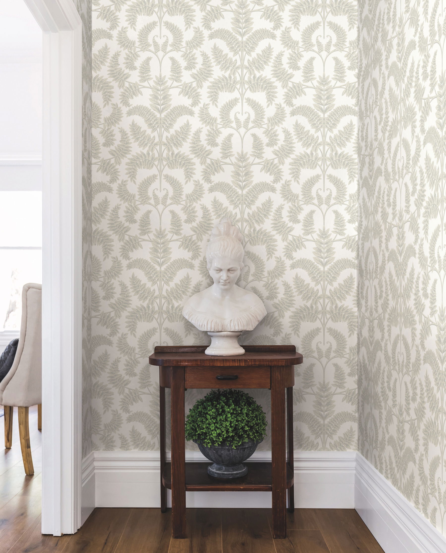 Royal Fern Damask Beige Wallpaper large image 