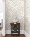 Royal Fern Damask Beige Wallpaper thumbnail 1