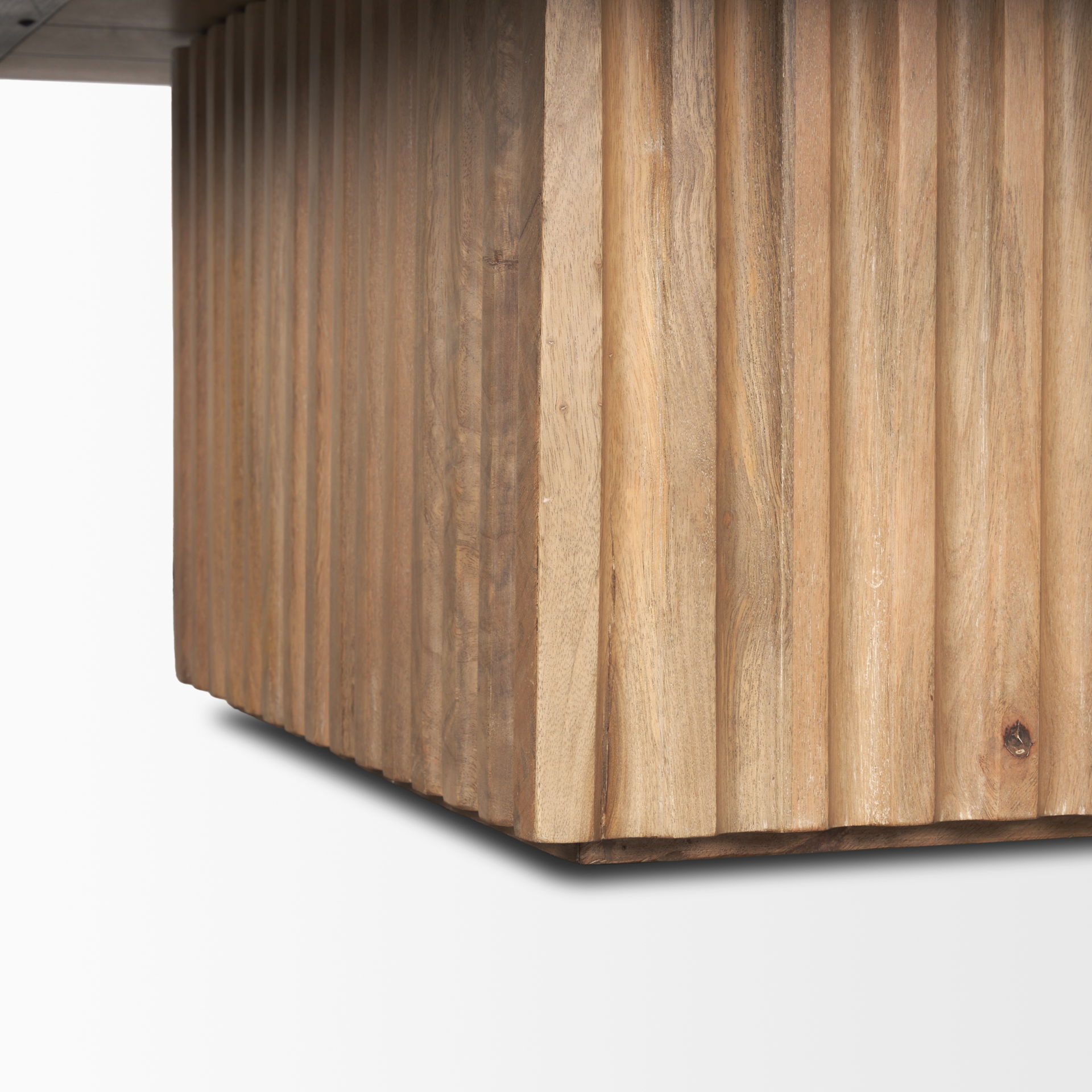 June Light Brown Wood with Fluting Square Coffee Table large image 