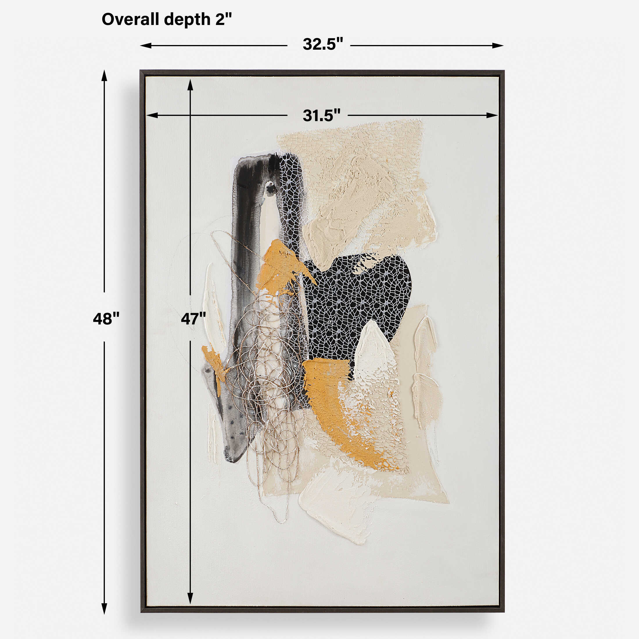 Scatter Abstract Hand Painted Canvas Art, Painting by Uttermost, 32.5" width x 48" height x 2" depth View 3