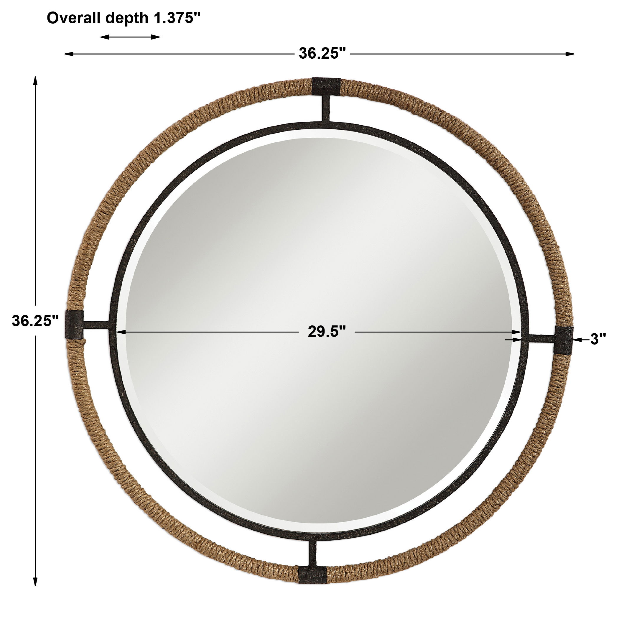 Melville Coastal Round Mirror large image 