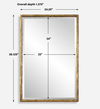Sutton Gold Vanity Mirror, by Uttermost, 24.25" width x 36.12" height x 1.37" depth thumbnail 3