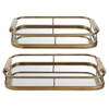 Rosea Brushed Gold Trays Set/2, Decorative Tray by Uttermost, 19.5" width x 3" height x 11" depth thumbnail 4
